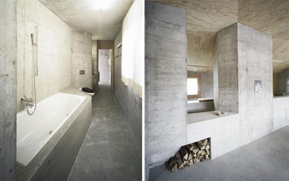 Solid Concrete House Architecture and Minimalist Interior Design in Berlin - Bathroom