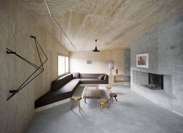 Solid Concrete House Architecture and Minimalist Interior Design in Berlin - Living room