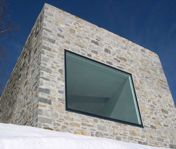Stone Mountain House Design in Rocky Mountain of Swiss - Windows