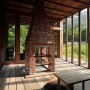 Timber House with Mahogany Materials from Marco Casagrande: Timber House With Mahogany Materials From Marco Casagrande   Fireplace