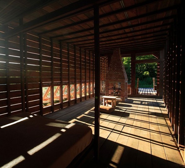 Timber House with Mahogany Materials from Marco Casagrande - Interior
