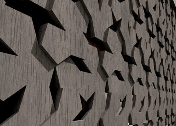 Treehouse, Geometric Guest House Design in China - Wall Details