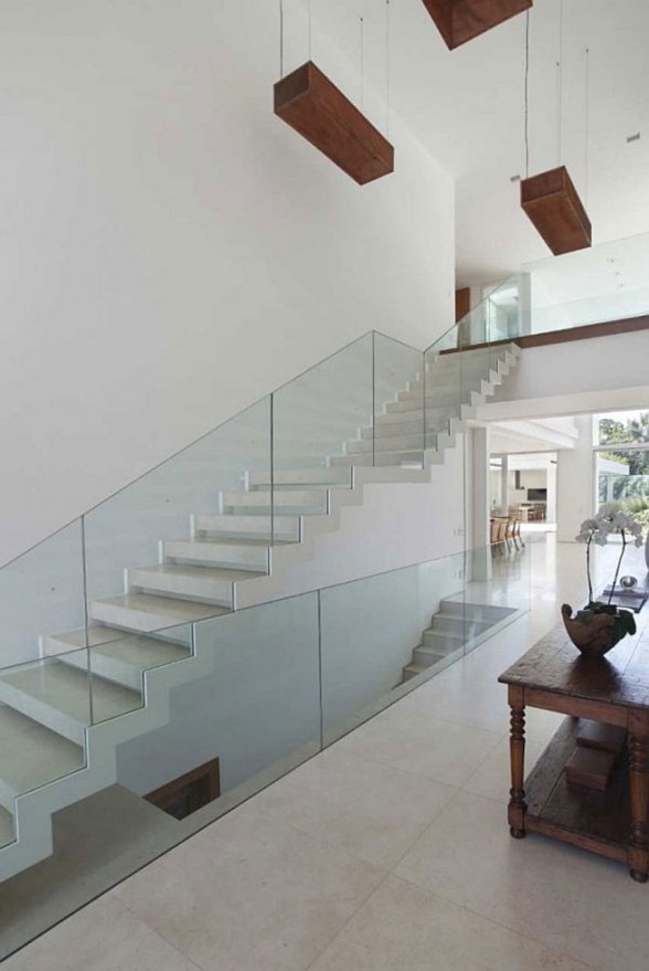Two Blocks Villa with Luxury Style in Brazil - Glass Staircase