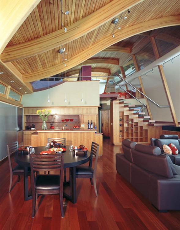 Unique Architecture of Floating House from Robert Harvey Oshatz - Dining Table