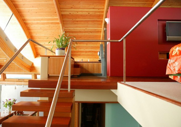 Unique Architecture of Floating House from Robert Harvey Oshatz - Staircase