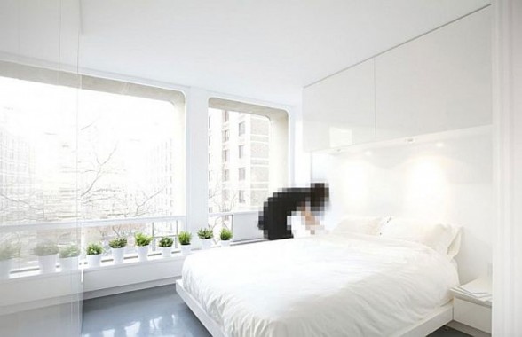 White Apartment Interior Ideas from IM Pei in New York - Bedroom