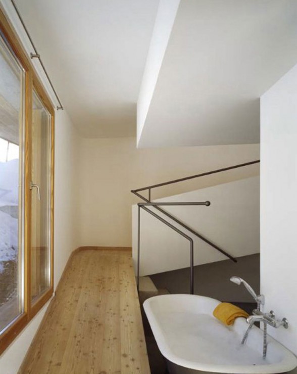 Wooden Mountain House in Swiss Alps from Drexler Guinand Jauslin - Bathroom