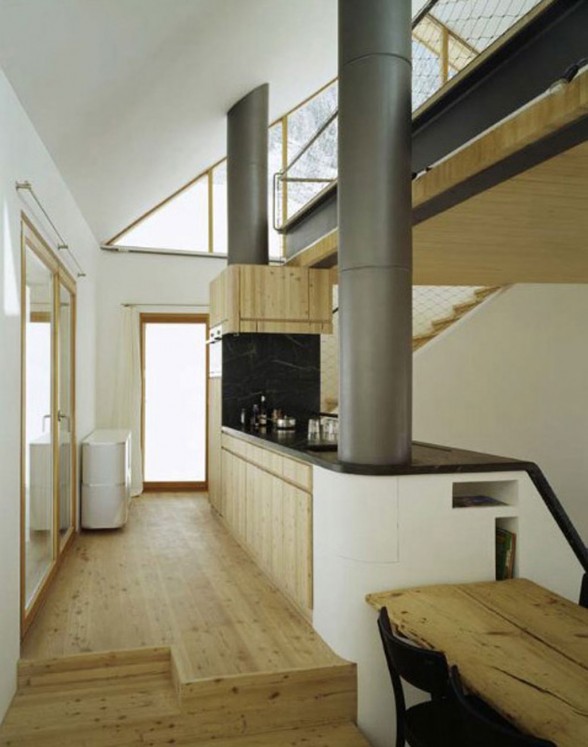 Wooden Mountain House in Swiss Alps from Drexler Guinand Jauslin - Kitchen