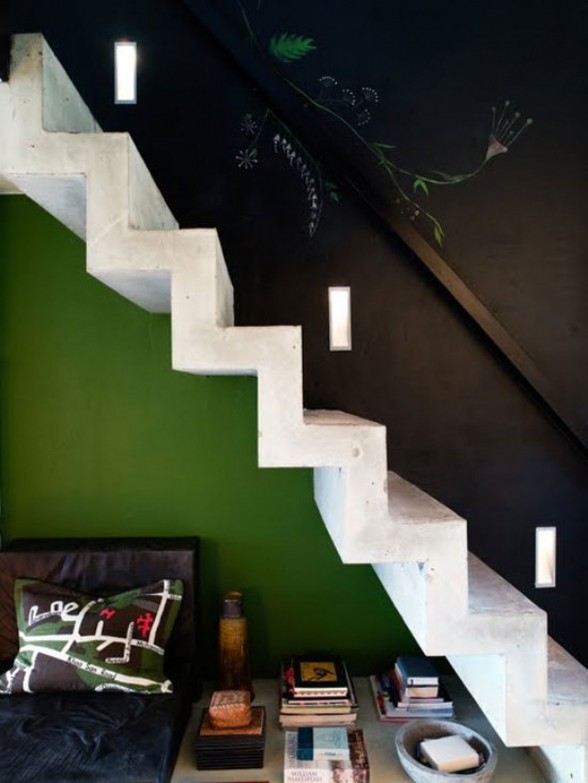 Bold Style of Interior Design of a Designer Home Studio - Staircase