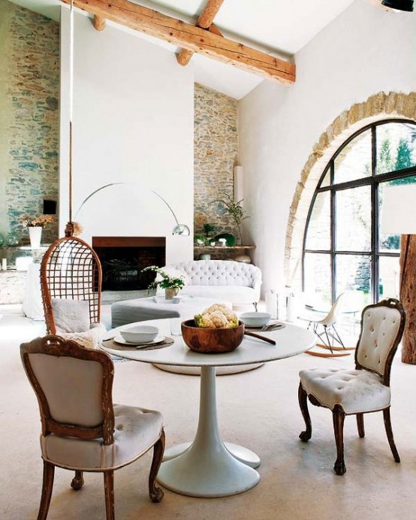 Modern Home Design in France, Redesigning from an Old Oil Mill Factory - Dining Table