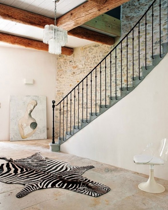 Modern Home Design in France, Redesigning from an Old Oil Mill Factory - Steel Staircase