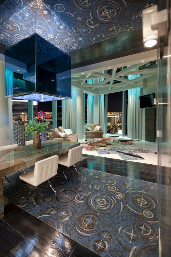 Amazing Apartment Ideas in Las Vegas Designed by Mark Tracy - Italian Marmer Tile