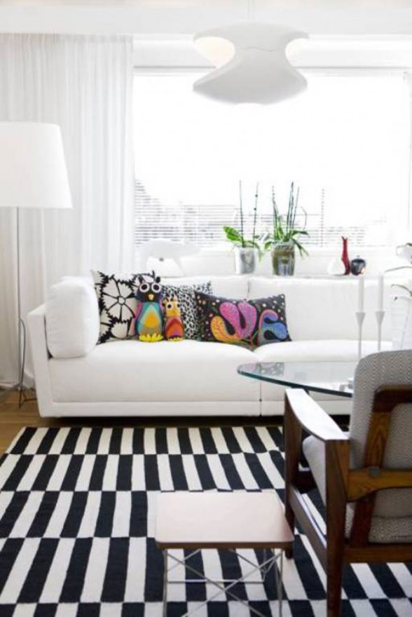 Bright White Interior Ideas from a 50s Scandinavian House - Livingroom
