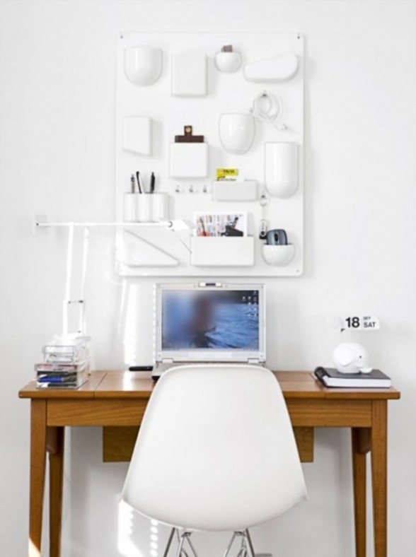 Bright White Interior Ideas from a 50s Scandinavian House - Working Desk