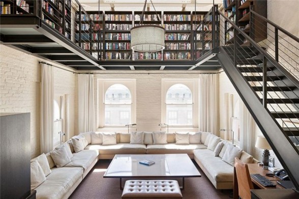 Incredible Modern Penthouse with Rooftop Swimming Pool in NY - Ceiling Library