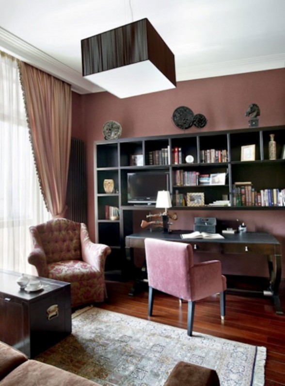New Bride Apartment with Luxurious Look in Moscow - Library