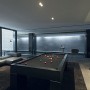 Contemporary Concrete Building Architectural Designs with Revolutionary Furnishing Space: Black Play Room Interior