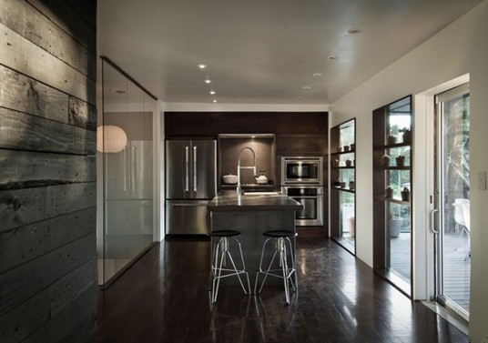 minimal black kitchen space