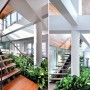 Welcoming Penthouse Designs with Unique Great Calm Ideas: Simple Wooden Staircase Constructions