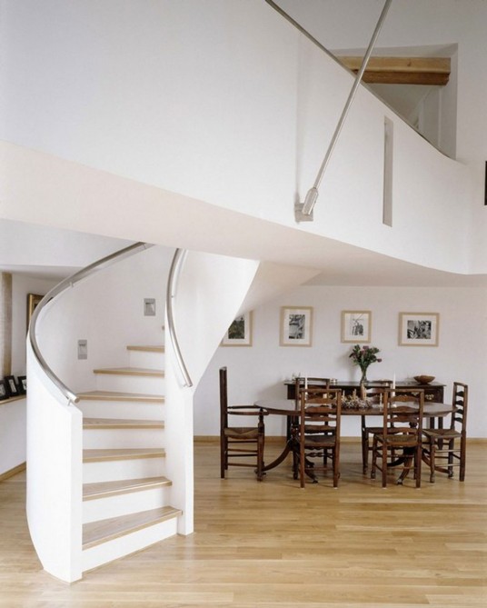 white spiral staircase plans