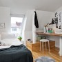 Lovely Interior in a Swedish Attic With Apparent View Above The City: Bedroom Of Attic Sweden Apartment