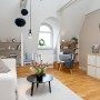 Lovely Interior in a Swedish Attic With Apparent View Above The City: Small Attic Apartment
