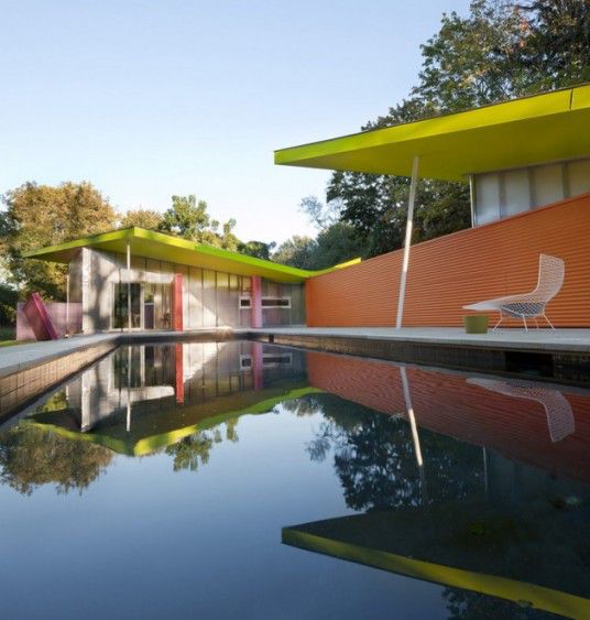 Swimming Pool Modern Cubist Home in New York