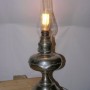 Electrified Oil Lamp Handpainted Design: Dull Electrified Oil Lamp Design Glass Frame Silver Body