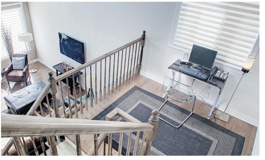 Modern Home Interior Office Desk On Landing Art Design