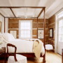 Master Bedroom Maximization for Small Room: Rustic Master Bedroom Design Canopy Bed Beams Ceiling