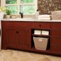 Laundry Cabinet Design for Home: Small Laundry Room Wooden Laundry Cabinet Trevertine Tile Floor