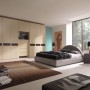 Master Bedroom Maximization for Small Room: Spacious Bedroom Blonde Oak Closet Modern Master Bedroom Design