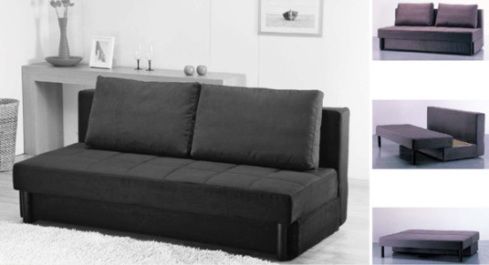 Amazing Modern Minimalist Black Color Cheap Sofa Beds Design
