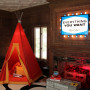 Awesome Kids Playroom Ideas With Fireplace Red Tent