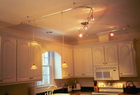Awesome White Kitchen Lighting Design Cabinets and Islands
