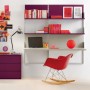Desks for Kids for Minimalist Rooms: Beautiful Purple Red Office Space Red Rocking Chair Desks For Kids