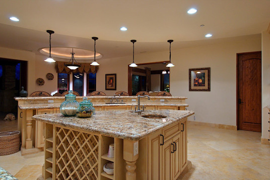 Classic Luxurious Kitchen Lighting Design Granite Countertops