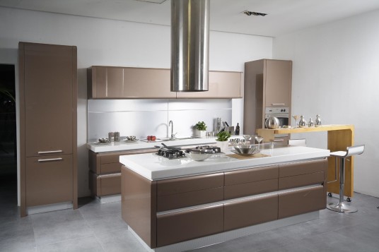 Contemporary Brown Kitchen Cupboards Paint Ideas Chrome Chimney