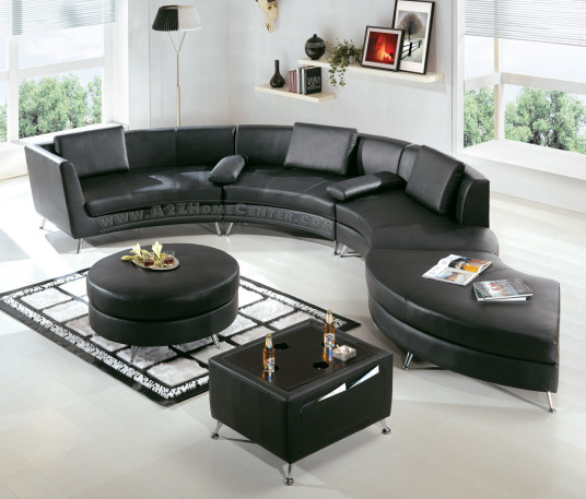 Cozy Affordable Modern Furniture Black Color Sectional Design Ideas
