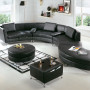 Affordable Modern Furniture to Your Baby: Cozy Affordable Modern Furniture Black Color Sectional Design Ideas