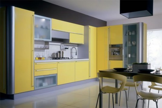 Elegant Modern Minimalist Green Kitchen Cabinets Pictures Design