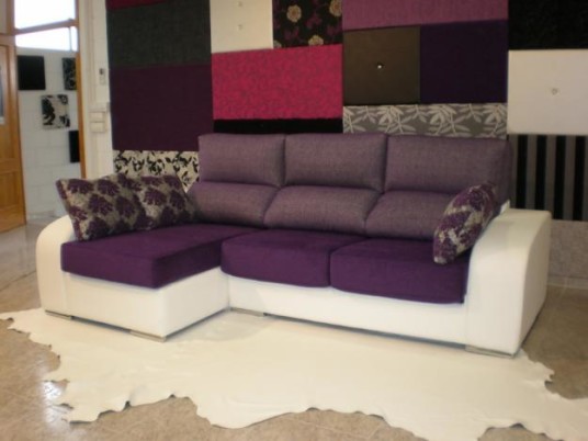 Elegant Modern Style Sofas Baratos Gray White Purple Color Design