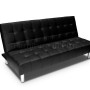Leather Sleeper Sofas from Bellanest and Novak: Extravagant Modern Balck Color Leather Sleeper Sofas Metal Frame
