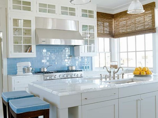 Fabulous Glass White Blue Kitchen Backsplash Designs Ideas