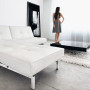 Leather Sleeper Sofas from Bellanest and Novak: Fabulous Modern Minimalist White Chill Leather Sleeper Sofas Textile
