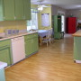 Kitchen Cupboards Ideas for Your Home: Fascinating Green Kitchen Cupboards Ideas Yellow Backsplash Laminate Floor