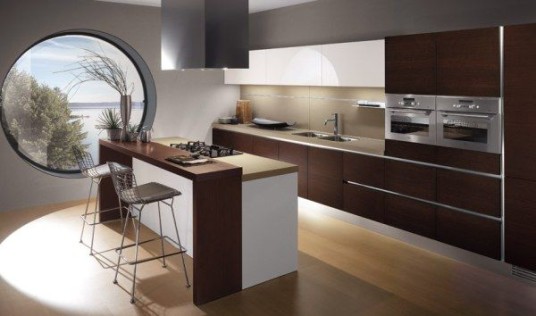Gorgeous Modern Brown Minimalist Italian Kitchen Design Ideas