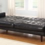 Leather Sleeper Sofas from Bellanest and Novak: Great Modern Black Color Artistic Leather Sleeper Sofas Design