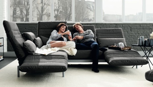 Marvelous Modern Style Rolf Benz Sofa Gray Color Sleeper Design