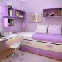 Girls Bedroom Furniture for A Minimalist Room: Minimalist Purple Girls Bedroom Furniture Small Learning Desk
